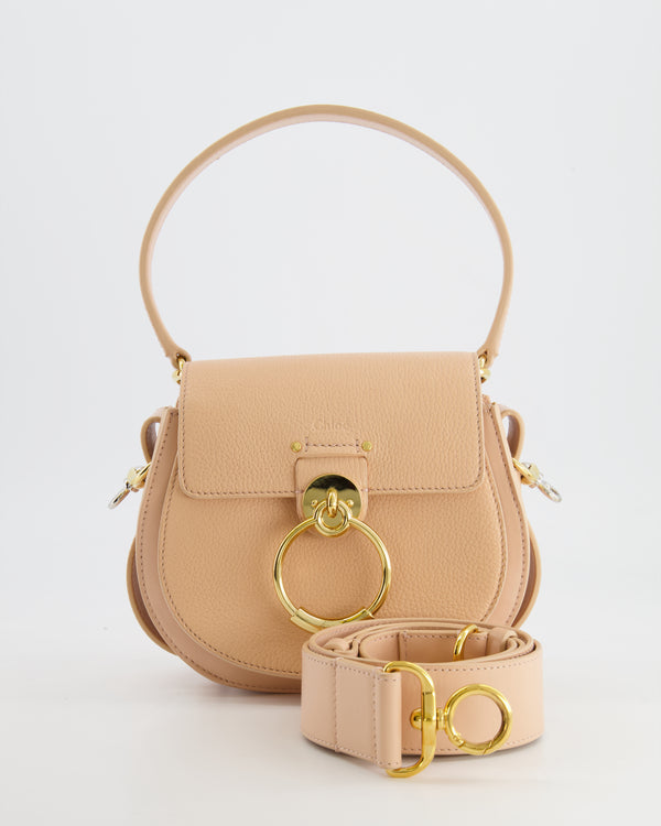 Chloé Small Beige Leather Tess Shoulder Bag with Gold Hardware RRP £1,790