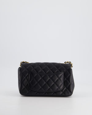 *HOT* Chanel 21C Black Coco Charms Mini Rectangular Flap Bag in Lambskin Leather with Champagne Gold Hardware