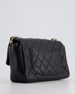 *HOT* Chanel 21C Black Coco Charms Mini Rectangular Flap Bag in Lambskin Leather with Champagne Gold Hardware