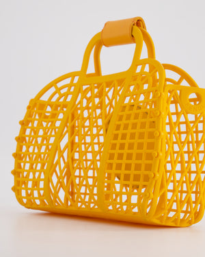 Fendi Spring/Summer 2021 Orange Basket Bag in Recycled Plastic and Leather Closure Detail