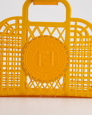 Fendi Spring/Summer 2021 Orange Basket Bag in Recycled Plastic and Leather Closure Detail