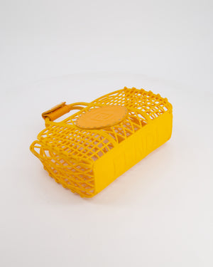 Fendi Spring/Summer 2021 Orange Basket Bag in Recycled Plastic and Leather Closure Detail