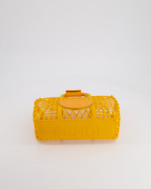 Fendi Spring/Summer 2021 Orange Basket Bag in Recycled Plastic and Leather Closure Detail