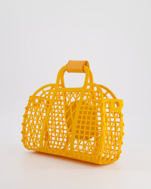 Fendi Spring/Summer 2021 Orange Basket Bag in Recycled Plastic and Leather Closure Detail