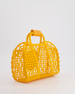 Fendi Spring/Summer 2021 Orange Basket Bag in Recycled Plastic and Leather Closure Detail