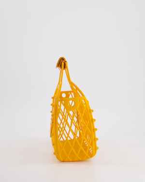 Fendi Spring/Summer 2021 Orange Basket Bag in Recycled Plastic and Leather Closure Detail