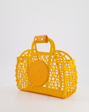 Fendi Spring/Summer 2021 Orange Basket Bag in Recycled Plastic and Leather Closure Detail