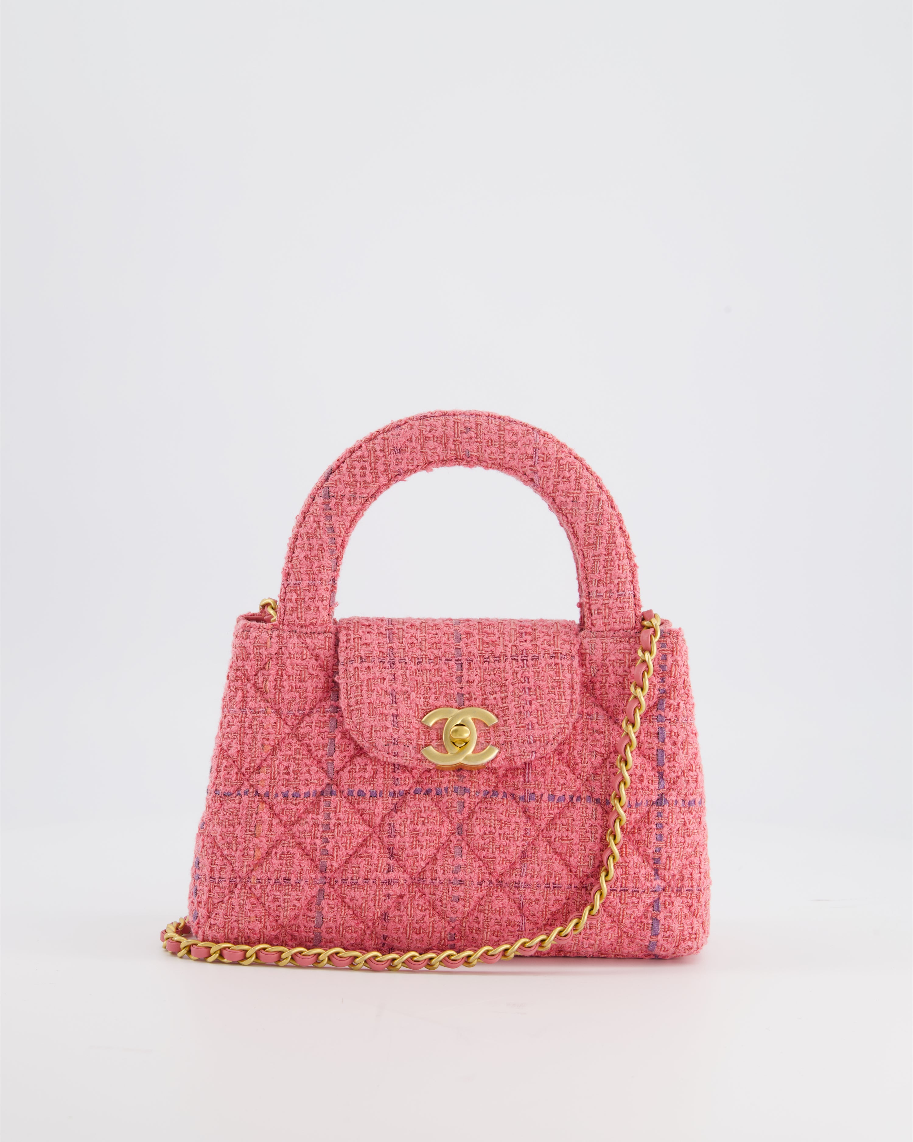 Pink chanel tweed online bag