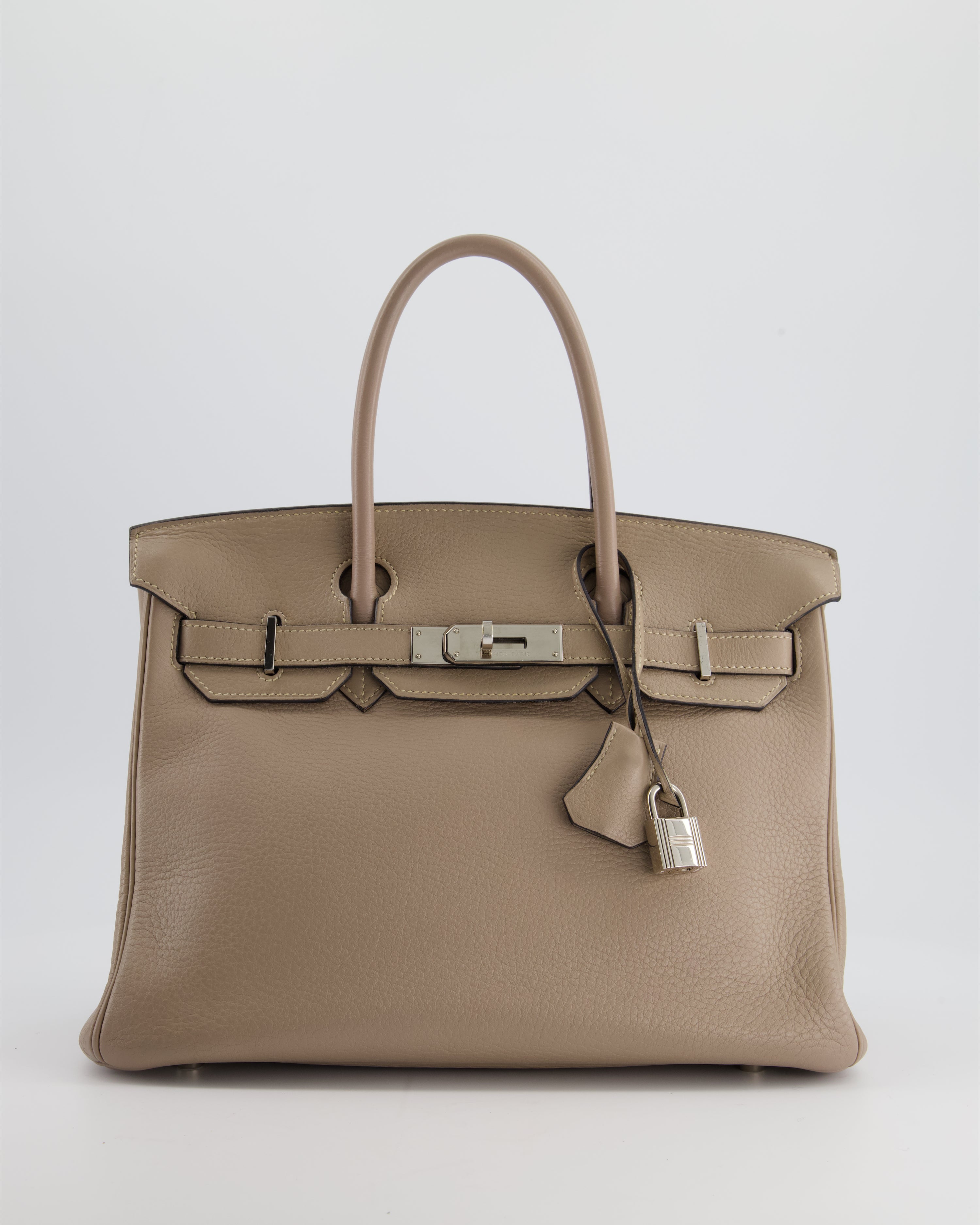 FIRE PRICE Hermes Birkin 30cm Retourne Bag in Gris Touturelle Clemen Sellier