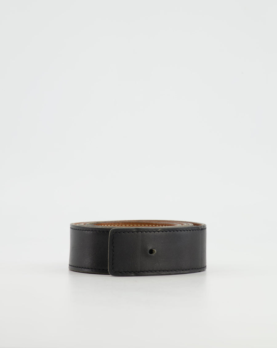 hermes black leather belt