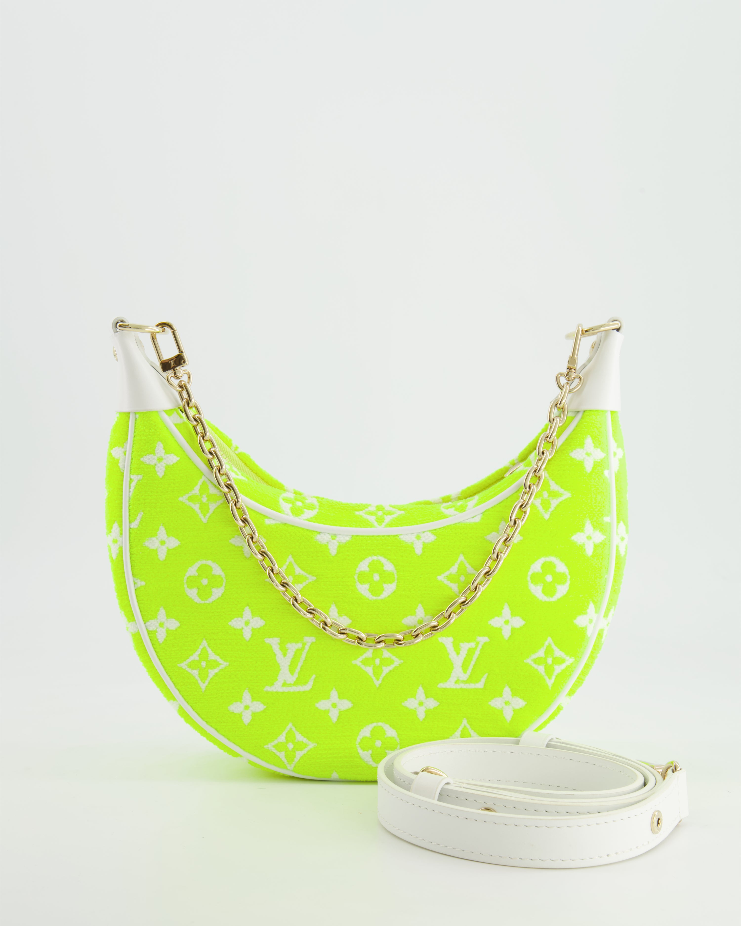 HOT Louis Vuitton Neon Yellow Jacquard Monogram Loop Bag with Champa Sellier