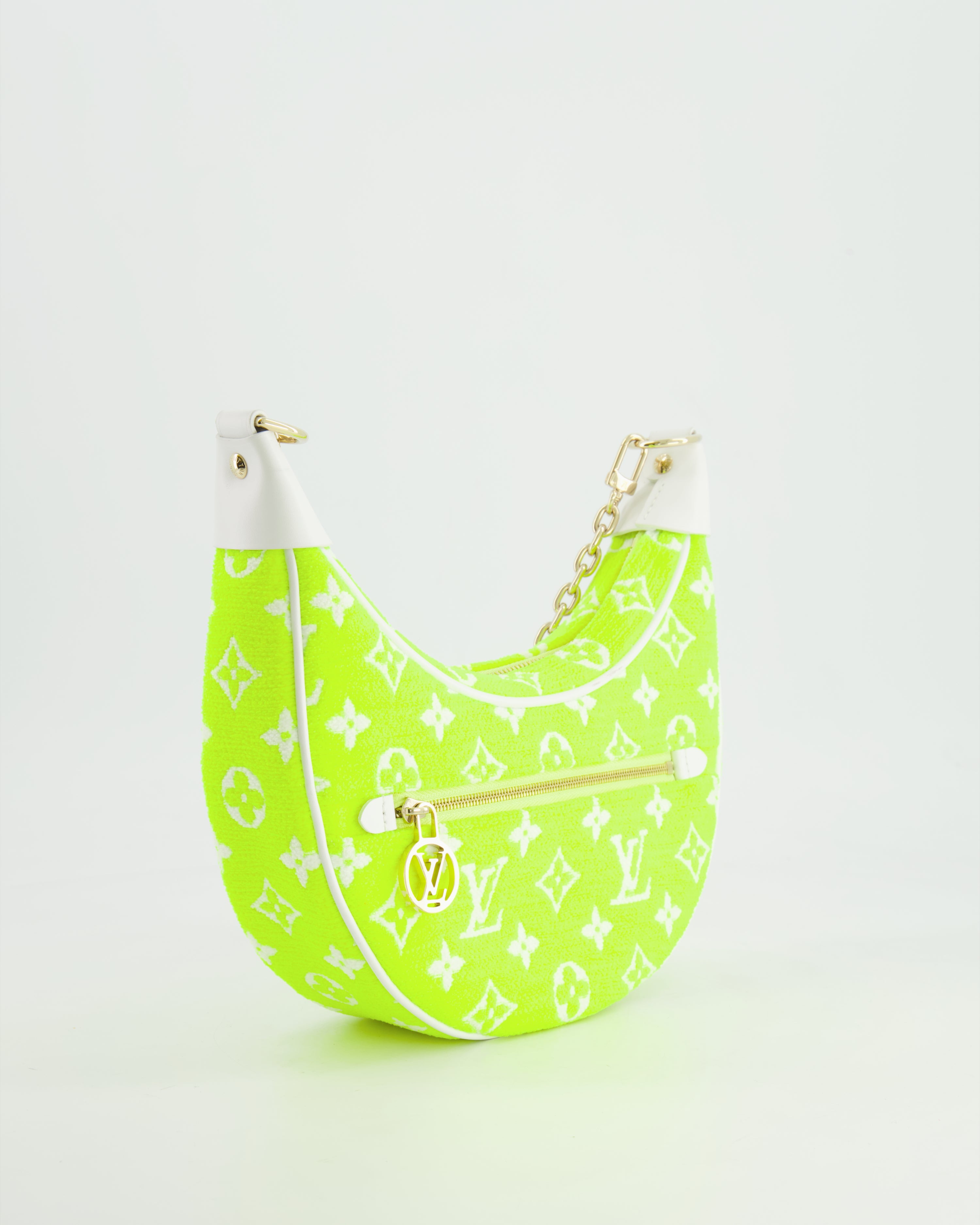 HOT Louis Vuitton Neon Yellow Jacquard Monogram Loop Bag with Champa Sellier