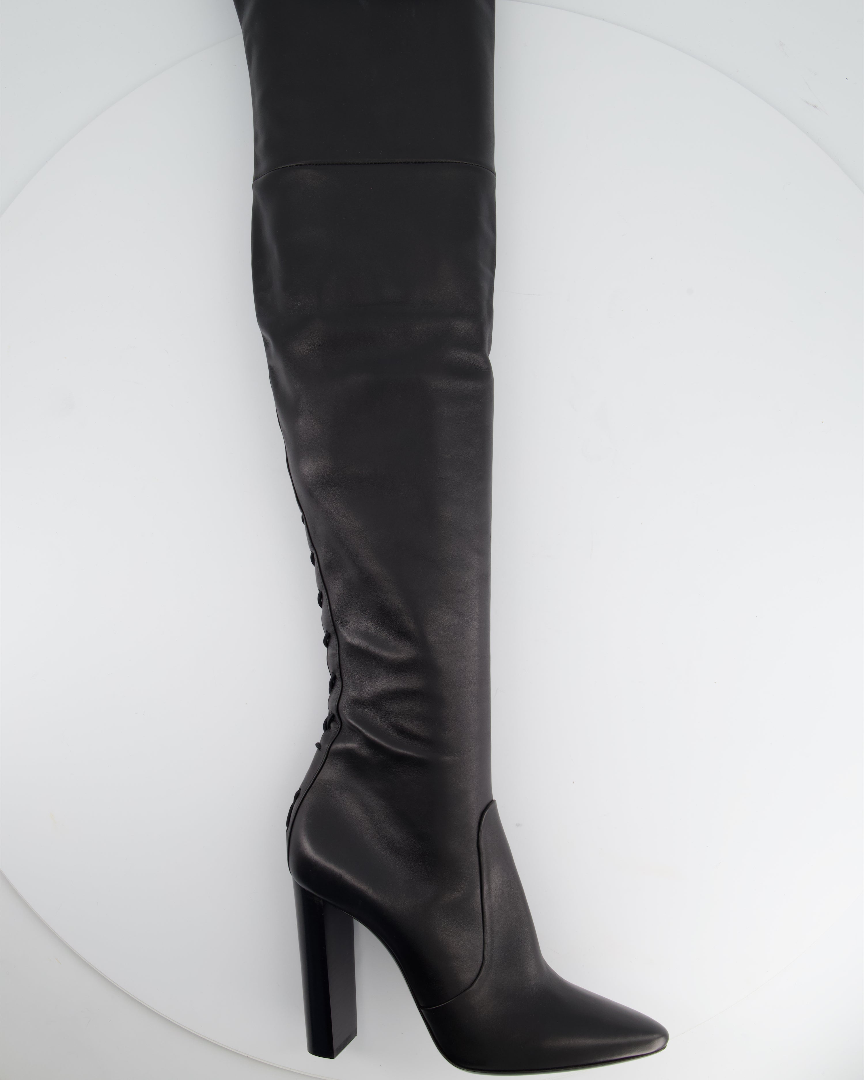 Saint laurent suede on sale over the knee boots