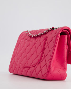 Chanel Hot Barbie Pink Medium Classic Double Flap Bag in Lambskin Leather with  Silver Hardware