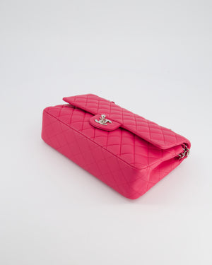 Chanel Hot Barbie Pink Medium Classic Double Flap Bag in Lambskin Leather with  Silver Hardware