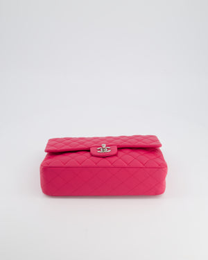 Chanel Hot Barbie Pink Medium Classic Double Flap Bag in Lambskin Leather with  Silver Hardware