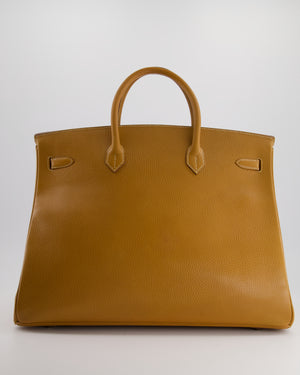 *RARE* Hermès Vintage Birkin 40cm Retourne Bag in Gold Ardennes Leather with Gold Hardware