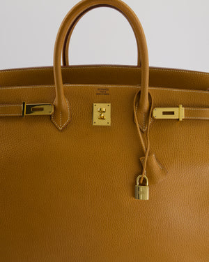 *RARE* Hermès Vintage Birkin 40cm Retourne Bag in Gold Ardennes Leather with Gold Hardware