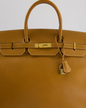 *RARE* Hermès Vintage Birkin 40cm Retourne Bag in Gold Ardennes Leather with Gold Hardware