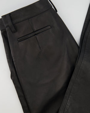 Magda Butrym Black Leather Large Trousers Size FR 36 (UK 8) RRP £1,950