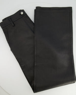 Magda Butrym Black Leather Large Trousers Size FR 36 (UK 8) RRP £1,950