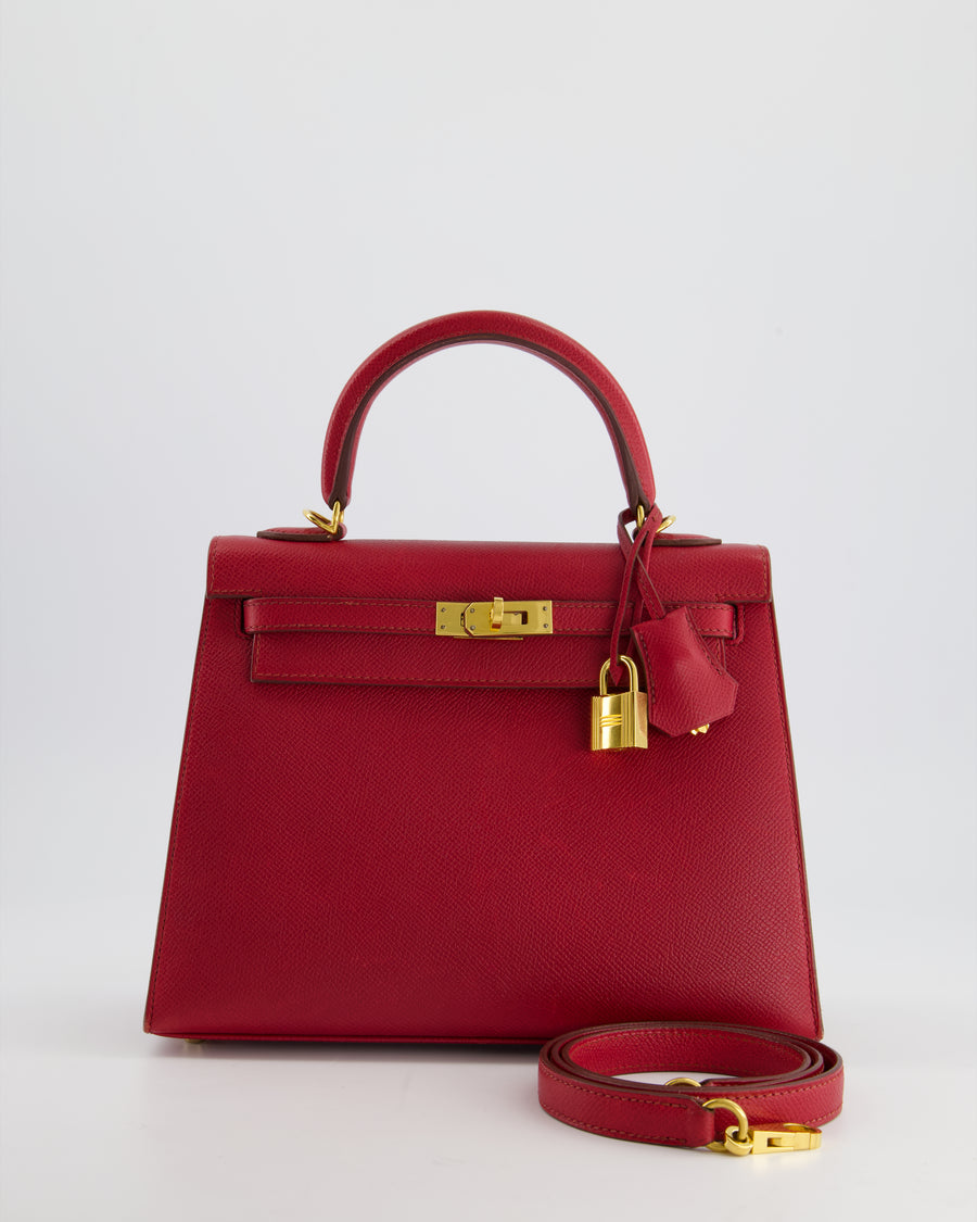 *FIRE PRICE* Hermès Kelly Sellier 25cm Bag in Rouge Vif Epsom Leather with Gold Hardware