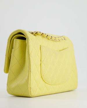 Chanel Sorbet Yellow Medium Classic Double Flap Bag in Caviar Leather with Champagne Gold Hardware