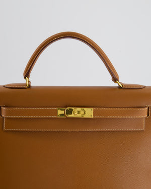 Hermès Gold Kelly Sellier 32cm in Epsom Leather and Gold Hardware