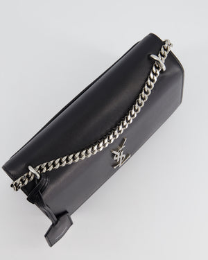 Saint Laurent Black Leather Medium Sunset Bag with Silver Hardware