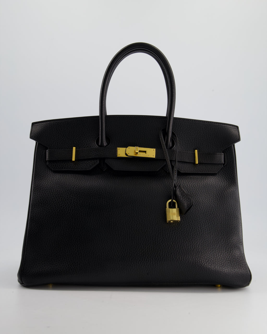 HOT Hermes Vintage Birkin 35cm Retourne in Black Ardennes Leather wi Sellier