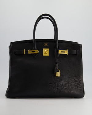 *HOT* Hermès Birkin 35cm Retourne in Black Ardennes Leather with Gold Hardware