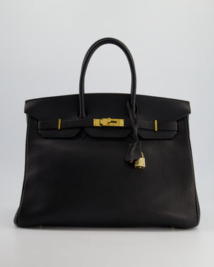 *HOT* Hermès Birkin 35cm Retourne in Black Ardennes Leather with Gold Hardware