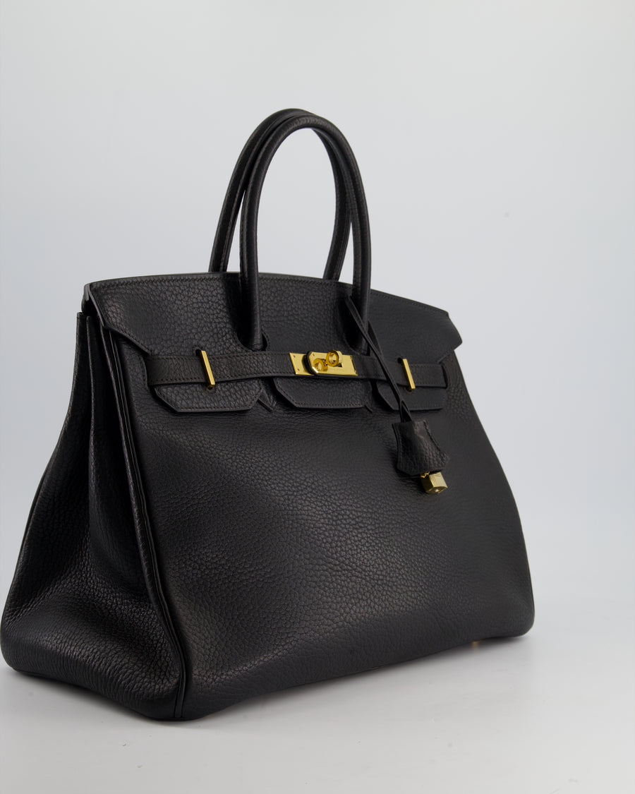 *HOT* Hermès Birkin 35cm Retourne in Black Ardennes Leather with Gold Hardware