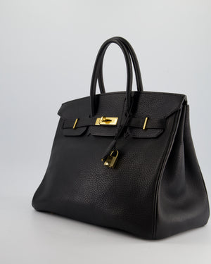 *HOT* Hermès Birkin 35cm Retourne in Black Ardennes Leather with Gold Hardware