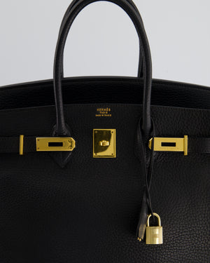 *HOT* Hermès Birkin 35cm Retourne in Black Ardennes Leather with Gold Hardware