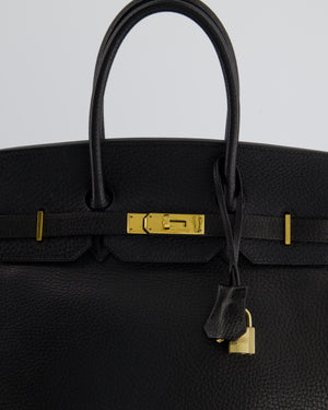 *HOT* Hermès Birkin 35cm Retourne in Black Ardennes Leather with Gold Hardware