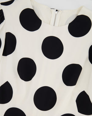 Dolce & Gabbana White Polka Dot Mini Dress with Lace Details Size IT 42 (UK 10) RRP £1,950