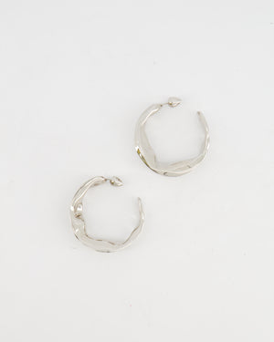 Alaia Fluide Drop Hoop Earrings in Silver