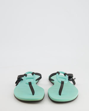 Hermès Turquoise Blue Kala Sandals with Chaine d'Ancre Detail Size EU 39