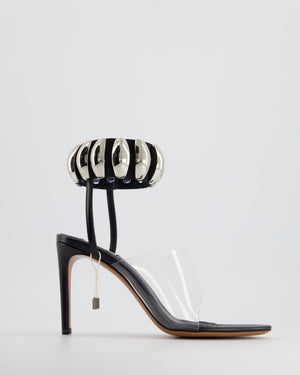 Alaia Black and Silver Tribale Embellished Leather and PU Sandal Heels Size EU 36/38 RRP £1,330