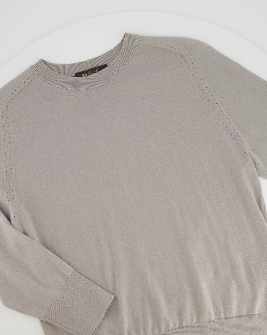 Loro Piana Light Grey Cashmere Long-Sleeve Jumper Size IT 42 (UK 10)