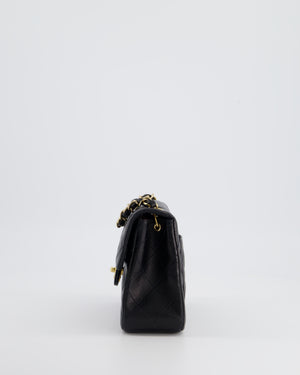 Chanel Vintage Black Mini Square Bag in Lambskin Leather with 24k Gold Hardware