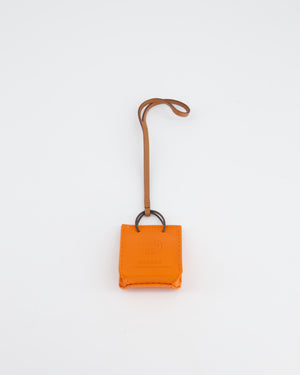 Hermès Orange Lambskin Shopping Bag Charm