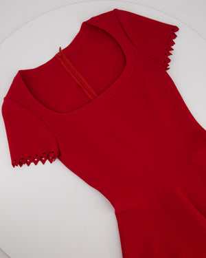 Alaïa Red Sleeveless Skater Dress Size FR 36 (UK 8)