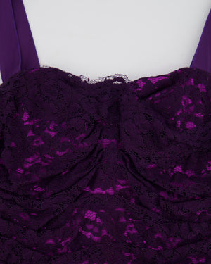 Dolce & Gabbana Purple Lace Corset Mini Dress with Bolero Size IT 42 (UK 10)