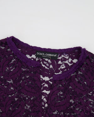 Dolce & Gabbana Purple Lace Corset Mini Dress with Bolero Size IT 42 (UK 10)