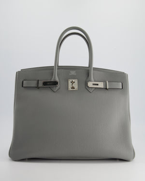 Hermès Bicolour Birkin 35cm Bag in Gris Mouette & Bleu Agathe Togo Leather with Palladium Hardware