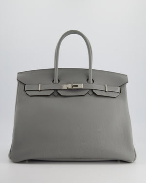 Hermès Bicolour Birkin 35cm Bag in Gris Mouette & Bleu Agathe Togo Leather with Palladium Hardware