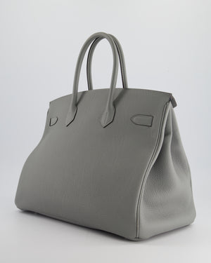 Hermès Bicolour Birkin 35cm Bag in Gris Mouette & Bleu Agathe Togo Leather with Palladium Hardware