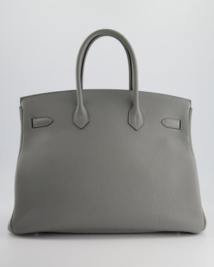 Hermès Bicolour Birkin 35cm Bag in Gris Mouette & Bleu Agathe Togo Leather with Palladium Hardware